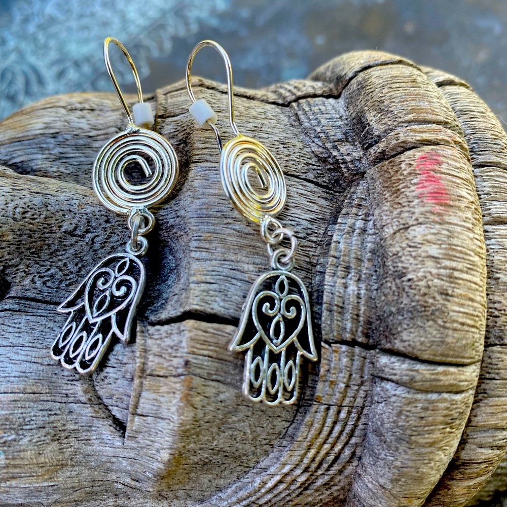 Hamsa hand earrings